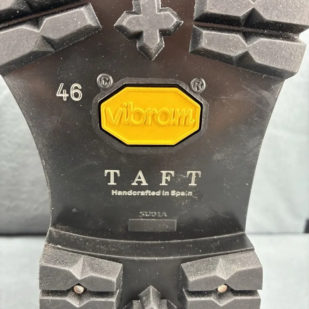 TAFT Croc Embossed Leather Hiker Boots Men US 12 EU 46 Vibram Spain The Viking